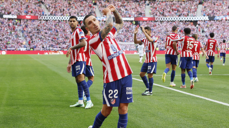 Liga: il Real resta in 10, l'Atletico ne approfitta e vince il derby di Madrid