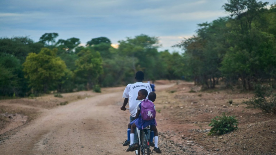 Zimbabwean schoolkids cycle past elephant danger