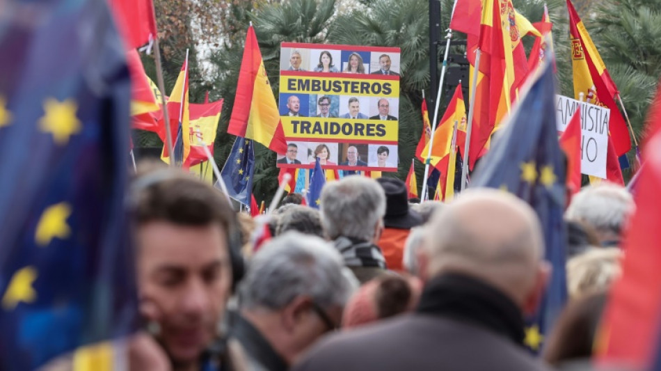 Espagne: nouvelle manifestation contre l'amnistie des ind&eacute;pendantistes catalans