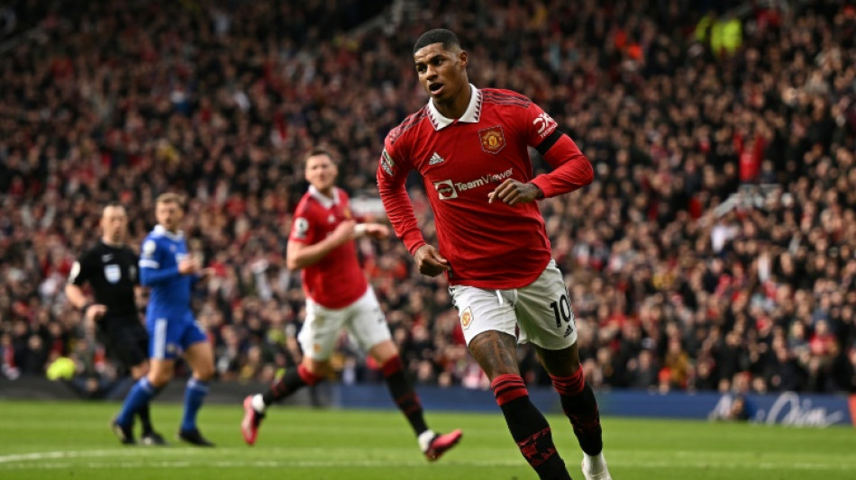 Rashford shines as Man Utd rout Leicester amid takeover race