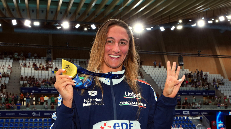 Europei nuoto: Quadarella medaglia d'oro anche nei 400 stile libero