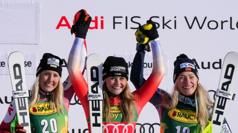 Suter wins Lake Louise super-G as Goggia misses podium